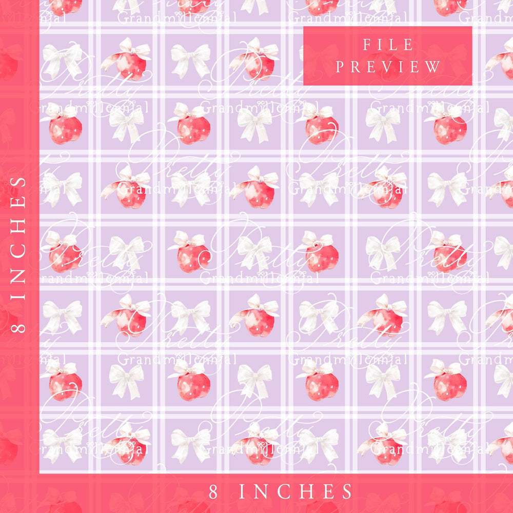 Grandmillennial Back to school pattern, apple print, watercolor school pattern, red apple print, apples pattern, back to school pattern - PrettyGrandmillennai