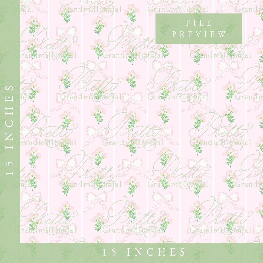 Grandmillennial floral bows pattern, seamless pattern shop, pretty grandmillennial, grandmillennial patterns, preppy pattern, coquette - PrettyGrandmillennai