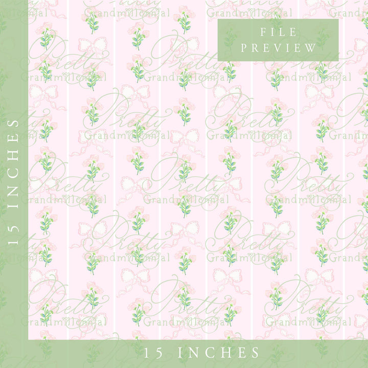 Grandmillennial floral bows pattern, seamless pattern shop, pretty grandmillennial, grandmillennial patterns, preppy pattern, coquette - PrettyGrandmillennai