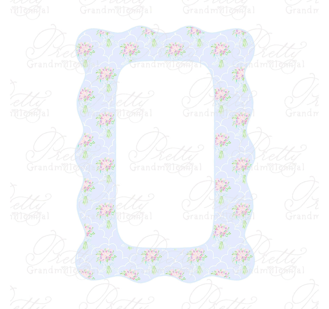 Scalloped frame clipart, bow ribbon frame clipart, grandmillennial clipart, ribbon frame clipart, 5x7 frame clipart, ribbon bows clipart - PrettyGrandmillennai