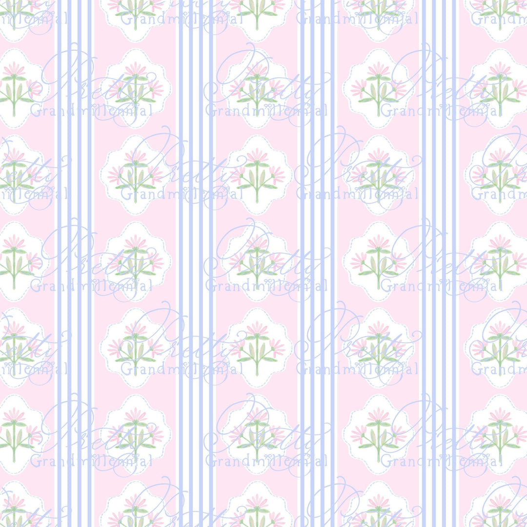 Spring seamlesspattern, grandmillennial spring pattern, block print pattern, seamless pattern shop, preppy patterns, print shop - PrettyGrandmillennai