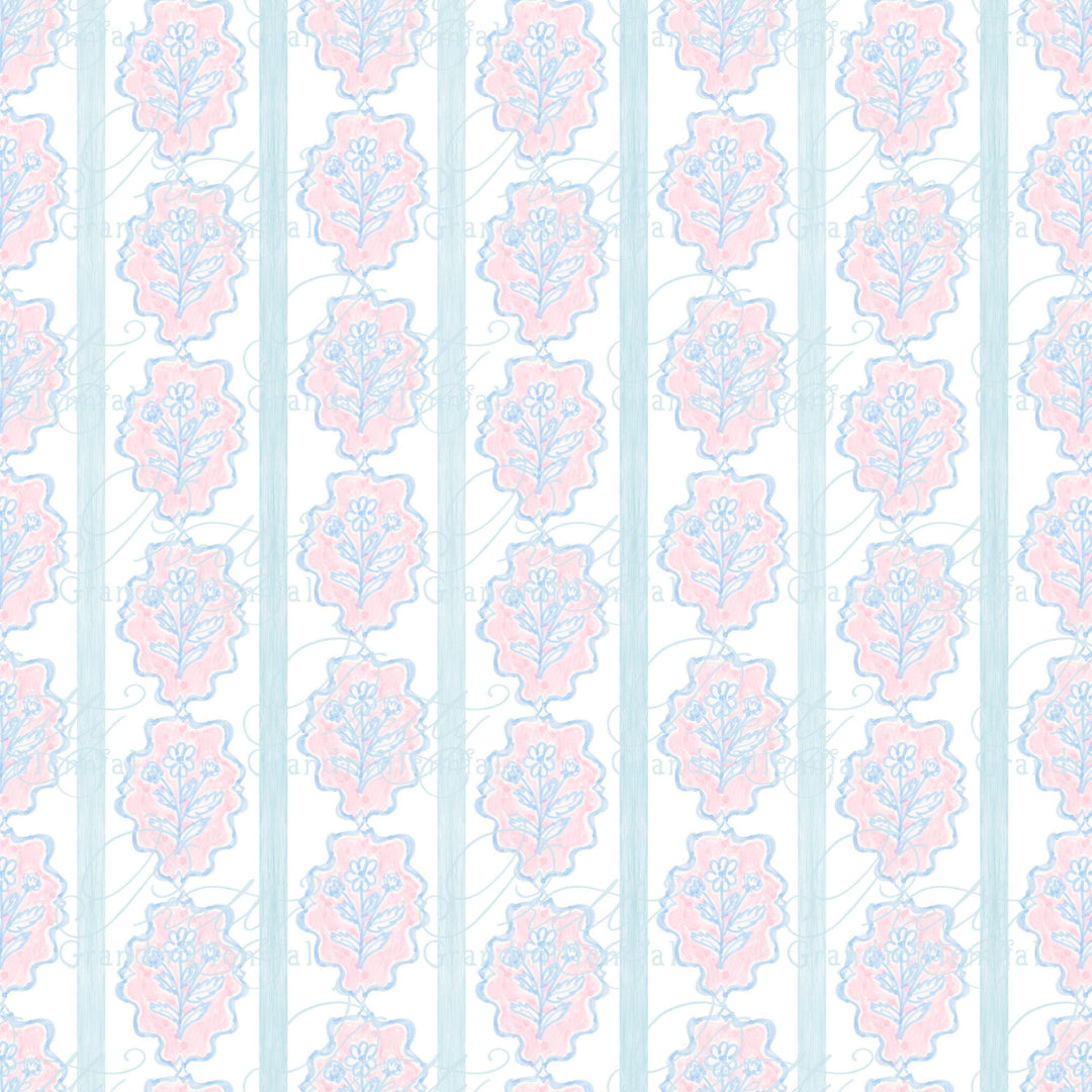 Toile pattern, seamless pattern, floral pattern, seamless pattern flowers, painted seamless pattern, grandmillennial pattern shop - PrettyGrandmillennai