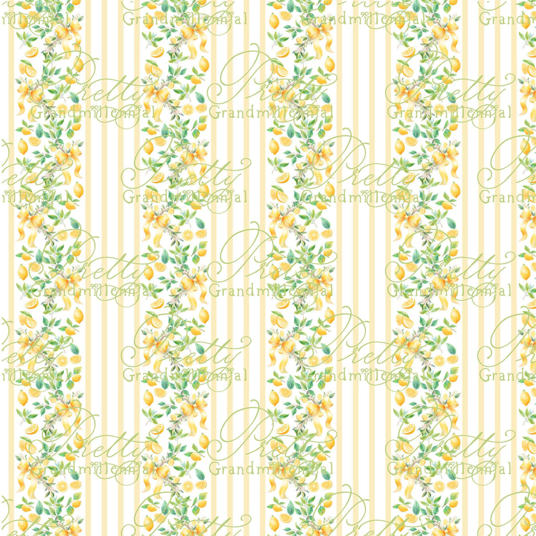 Lemon print, Summer pattern, grandmillennial pattern, pretty grandmillennial, lemon bows print, commercial use, children&