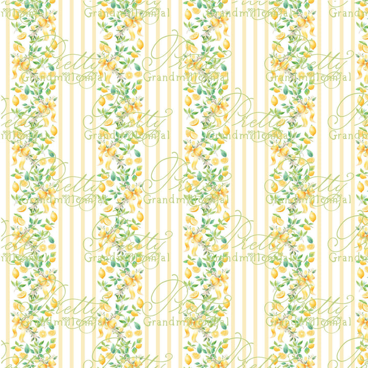 Lemon print, Summer pattern, grandmillennial pattern, pretty grandmillennial, lemon bows print, commercial use, children&