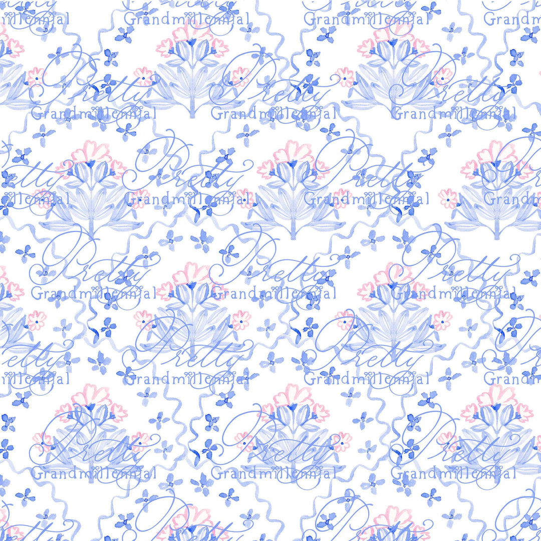 Block Floral pattern, Grandmillennial clipart, grandmillennial seamless pattern, flowers block seamless pattern, commercial use - PrettyGrandmillennai