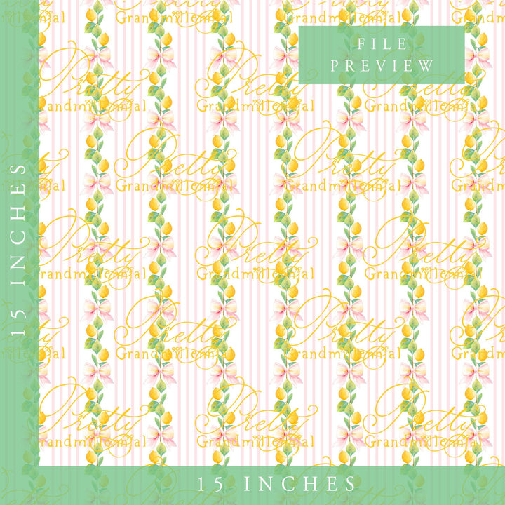 Lemon print, Summer pattern, grandmillennial pattern, pretty grandmillennial, lemon bows print, commercial use, children&