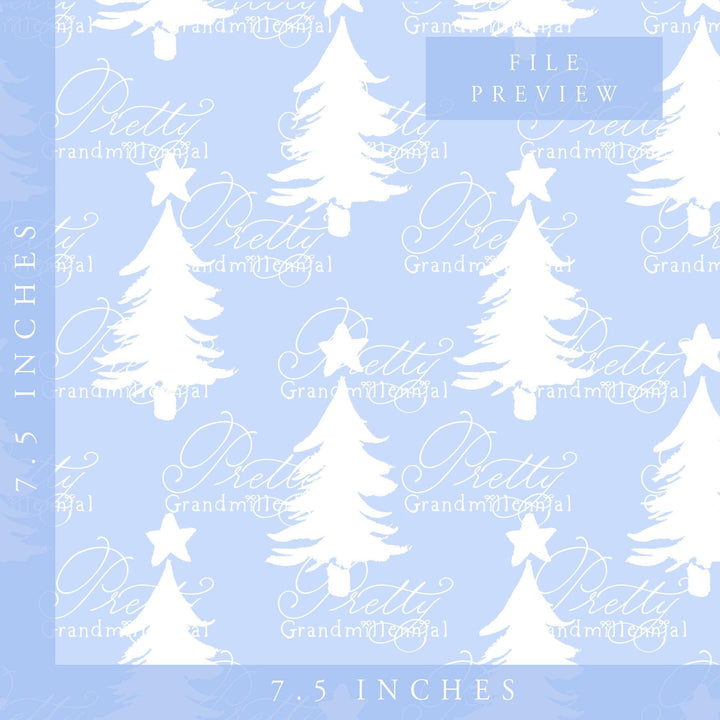 Grandmillennial Christmas pattern, Christmas tree pattern, seamless pattern print, blue Christmas tree pattern, boy Christmas print - PrettyGrandmillennai