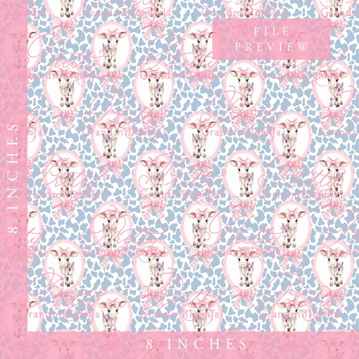 Grandmillennial Cute cow pattern, seamless cow pattern, grandmillennial patterns, preppy patterns, Cow print pattern, Commercial use - PrettyGrandmillennai
