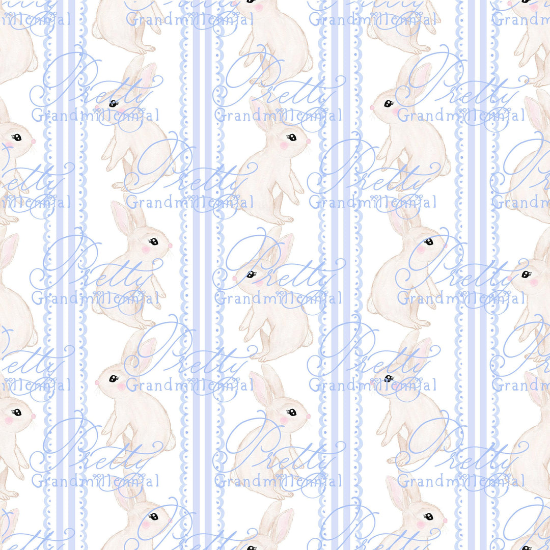 Watercolor easter bunny pattern, easter pattern, bunny seamless pattern, bow pattern, grandmillennial pattern, seamless pattern shop - PrettyGrandmillennai