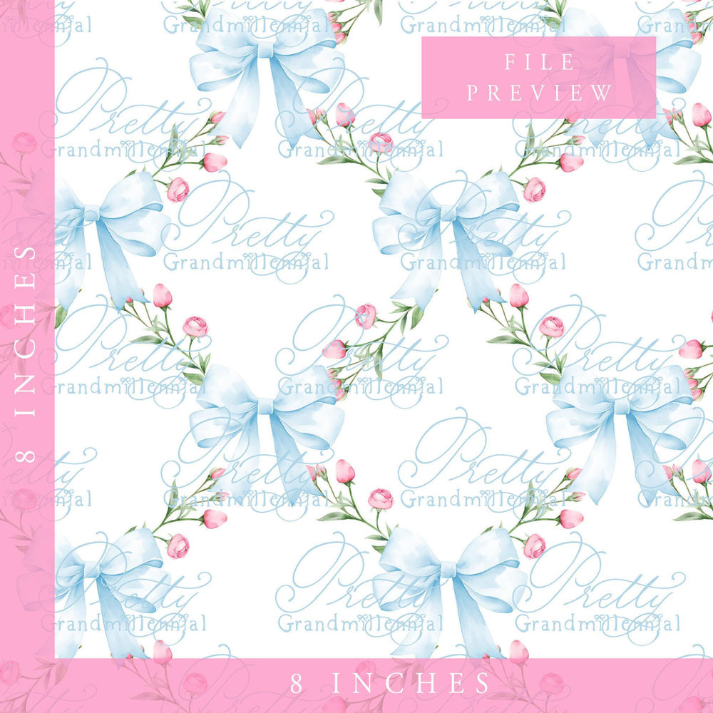 Watercolor Roses pattern, Bows trellis pattern, seamless pattern, seamless print, commercial use, grandmillennial pattern, pattern trellis - PrettyGrandmillennai