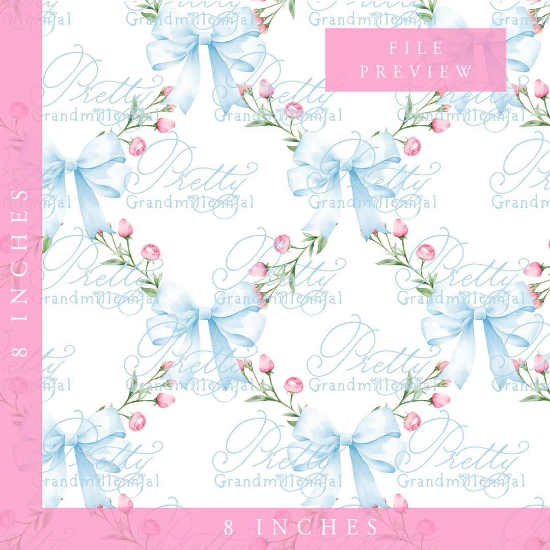 Watercolor Roses pattern, Bows trellis pattern, seamless pattern, seamless print, commercial use, grandmillennial pattern, pattern trellis - PrettyGrandmillennai