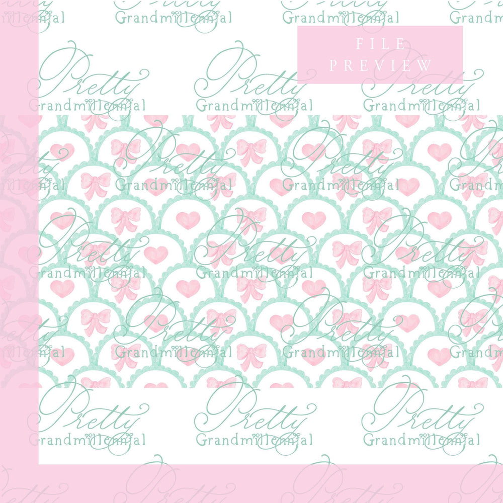 Valentine's Day Pattern, hearts pattern, commercial use patterns, pattern shop, grandmillennial patterns, preppy pattern, gingham pattern - PrettyGrandmillennai