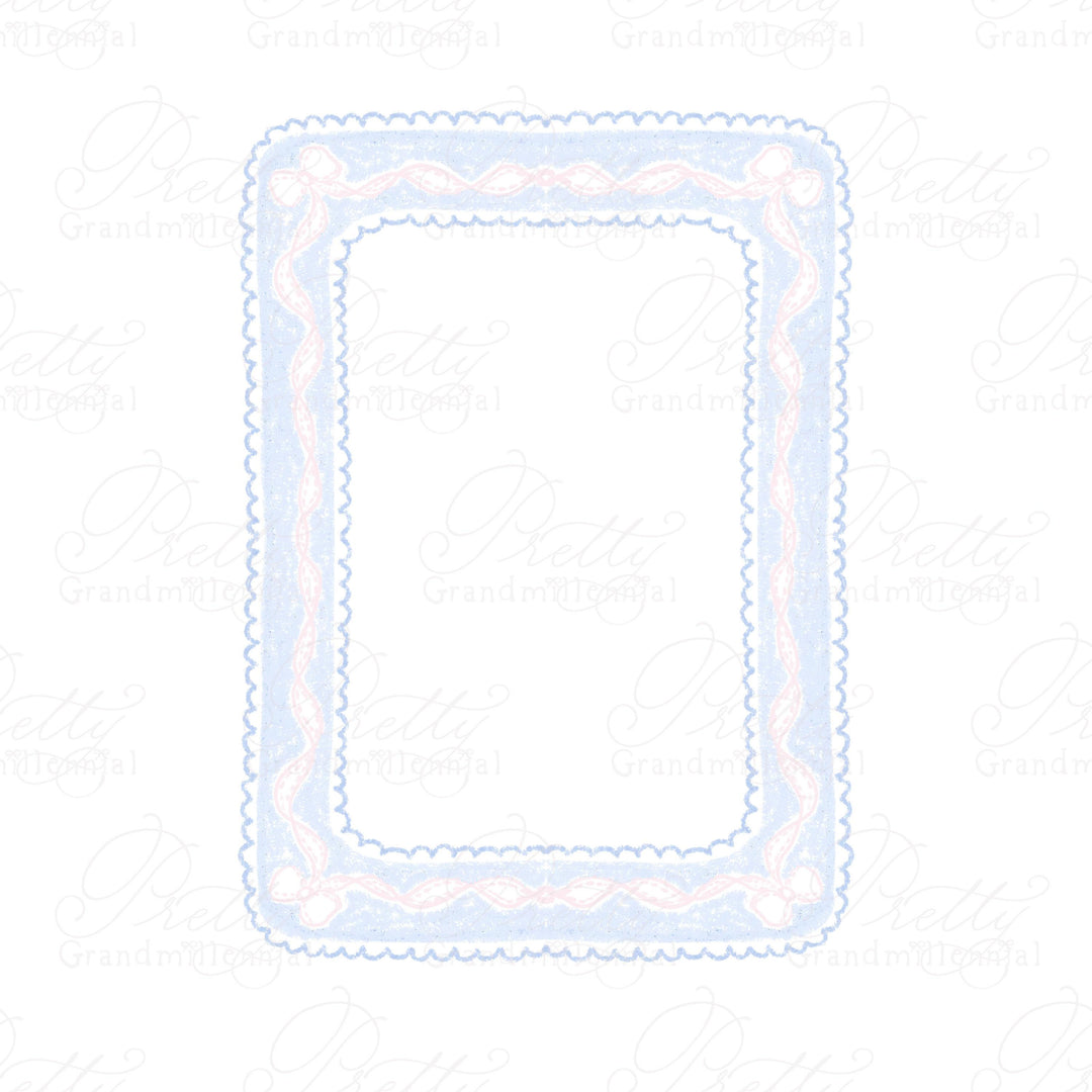 Bows ribbon frame clipart, bow frame clipart, grandmillennial clipart, ribbon frame clipart, 5x7 frame clipart, ribbon bows clipart - PrettyGrandmillennai