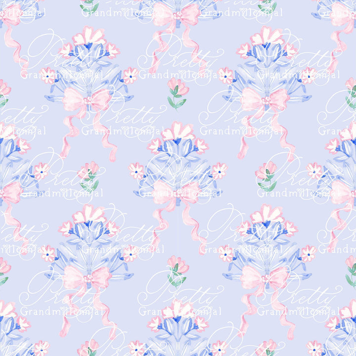 Block Floral pattern, Grandmillennial clipart, grandmillennial seamless pattern, flowers block seamless pattern, commercial use - PrettyGrandmillennai