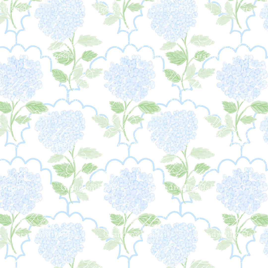 Watercolor Hydrangea pattern, hydrangeas, watercolor hydrangea patterns, hydrangea clipart, commercial use, seamless pattern,grandmillennial - PrettyGrandmillennai