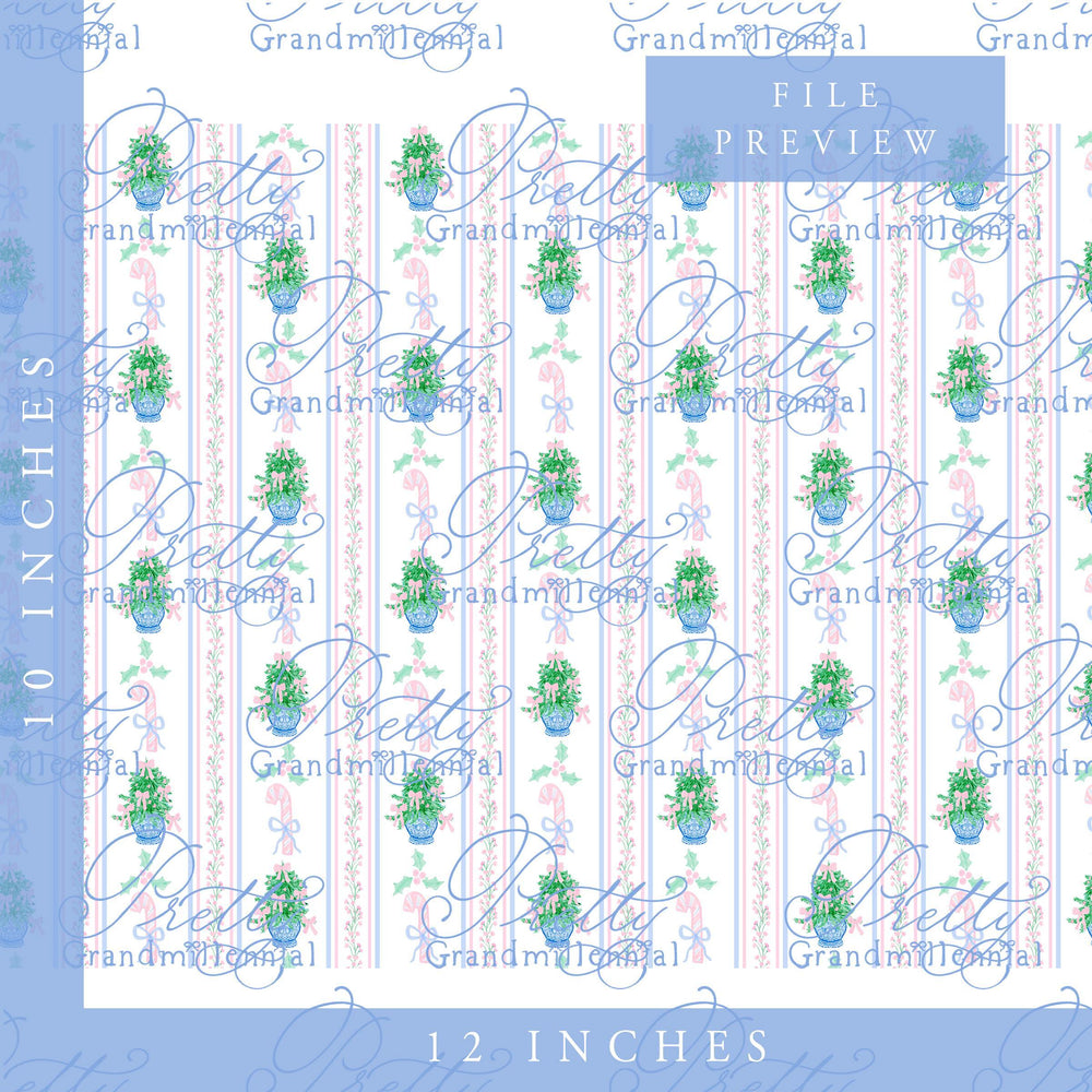 Christmas seamless pattern, preppy pattern, Grandmillennial Christmas pattern, seamless print, print for children's clothing - PrettyGrandmillennai