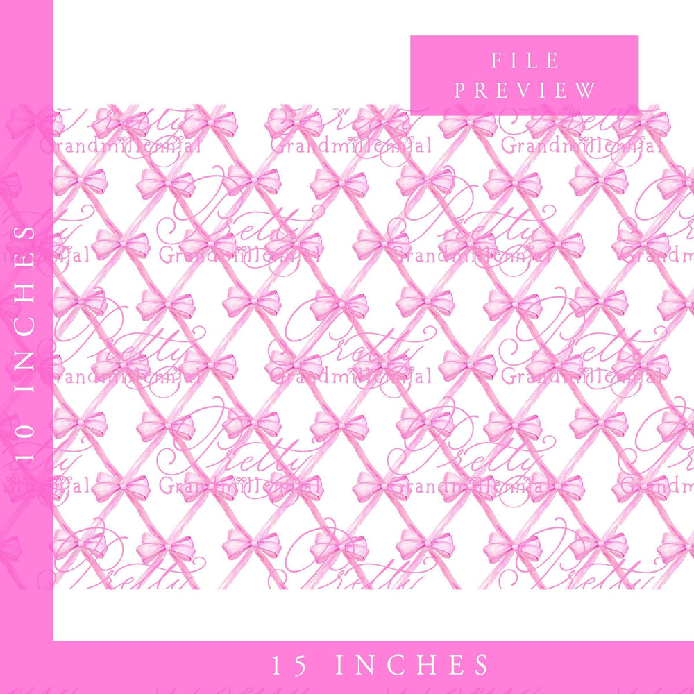 Ribbons trellis pattern, seamless pattern, bow pattern, seamless pattern flowers, bows seamless pattern, grandmillennial pattern shop, bows - PrettyGrandmillennai