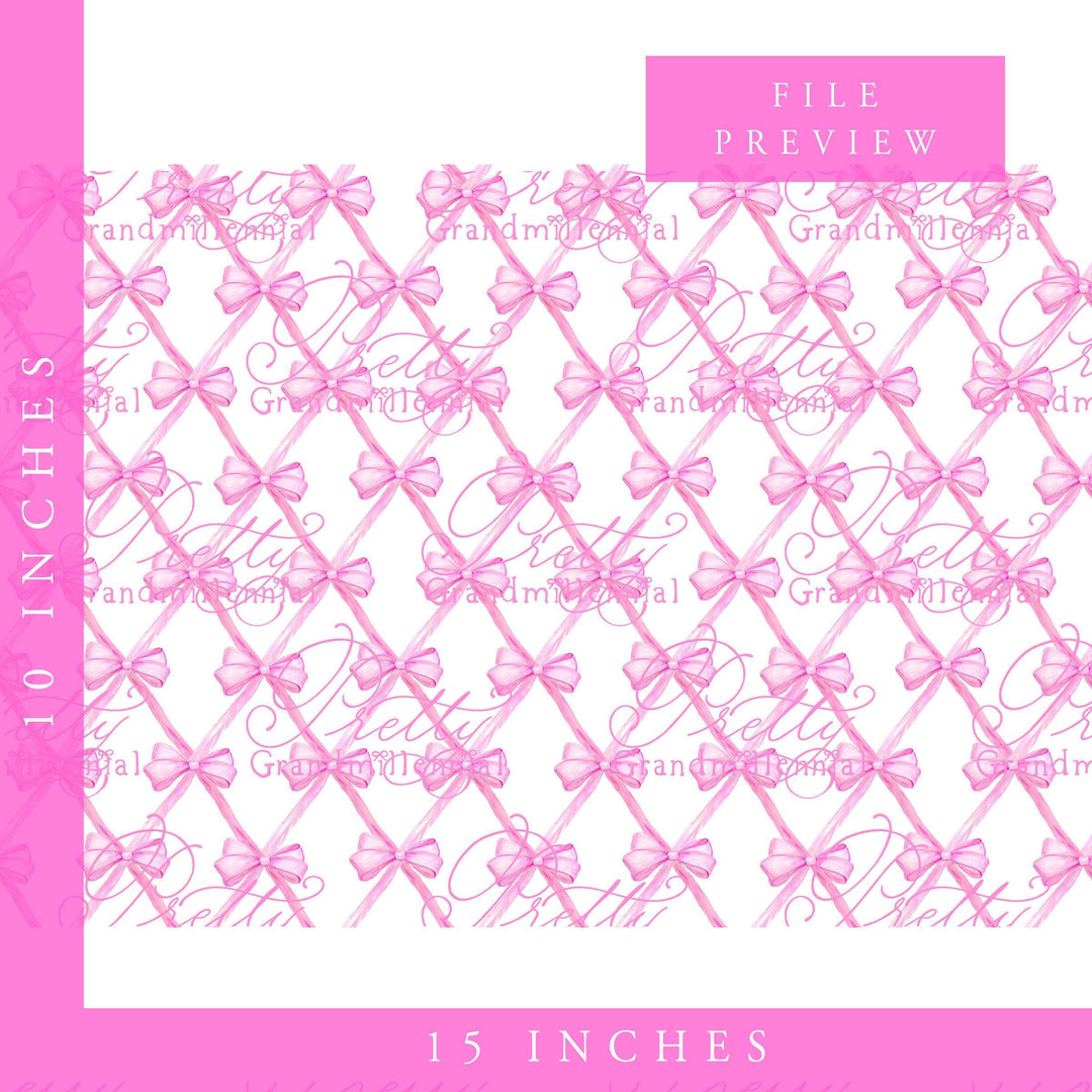 Ribbons trellis pattern, seamless pattern, bow pattern, seamless pattern flowers, bows seamless pattern, grandmillennial pattern shop, bows - PrettyGrandmillennai