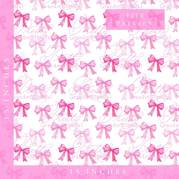 Pink bows pattern, seamless pattern, bow pattern, seamless pattern flowers, bows seamless pattern, grandmillennial pattern shop, bows - PrettyGrandmillennai