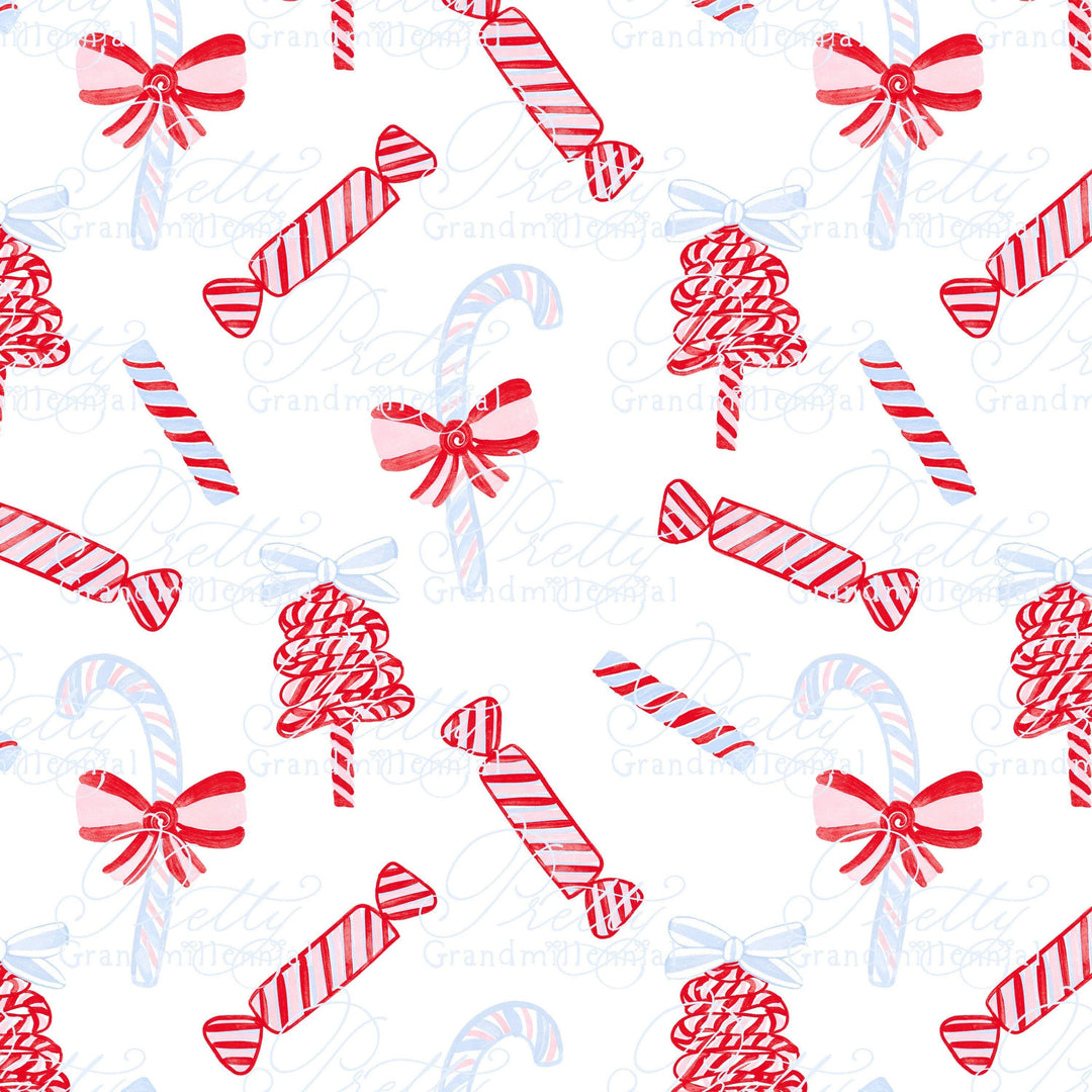 Christmas Watercolor Candy pattern, Christmas candy clipart, Christmas candy pattern, seamless pattern, commercial use clipart, candies - PrettyGrandmillennai