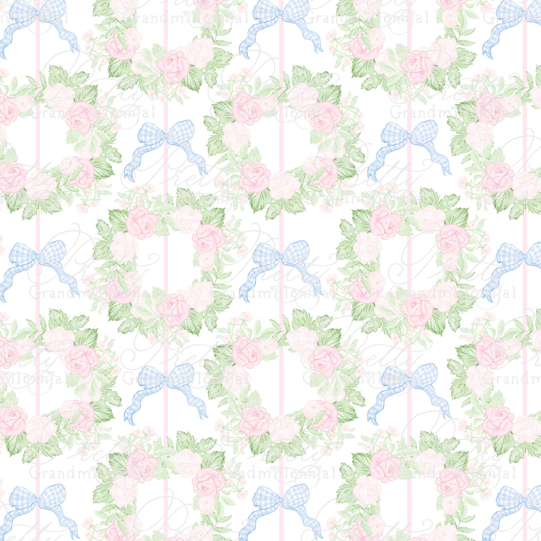 Watercolor ditsy floral pattern, roses flowers pattern, seamless pattern, grandmillennial floral pattern, floral patterns, wreath pattern - PrettyGrandmillennai