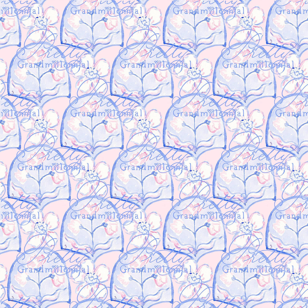 Floral pattern, Grandmillennial clipart, grandmillennial seamless pattern, flowers block seamless pattern, commercial use - PrettyGrandmillennai