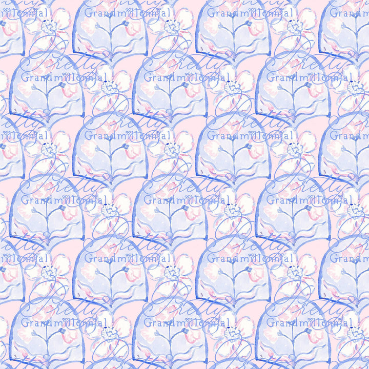 Floral pattern, Grandmillennial clipart, grandmillennial seamless pattern, flowers block seamless pattern, commercial use - PrettyGrandmillennai