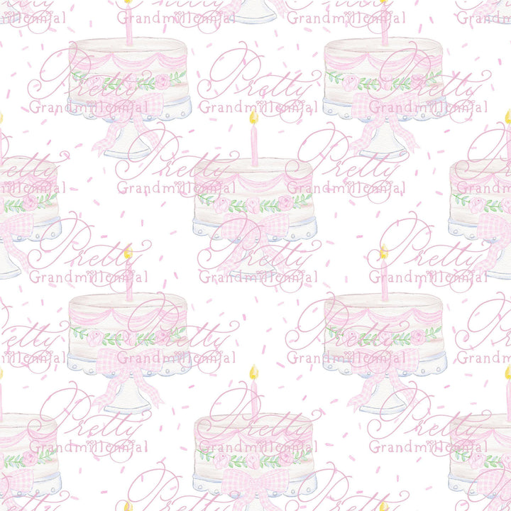 Pink Birthday Cake Pattern With Sprinkles, sprinkles cake pattern, grandmillennial patterns, pattern shop, commercial use, birthday cake - PrettyGrandmillennai