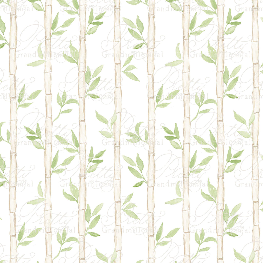 Watercolor bamboo pattern, bamboo leaves pattern, grandmillennial, patterns, seamless patterns, bamboo watercolor, watercolor patterns - PrettyGrandmillennai