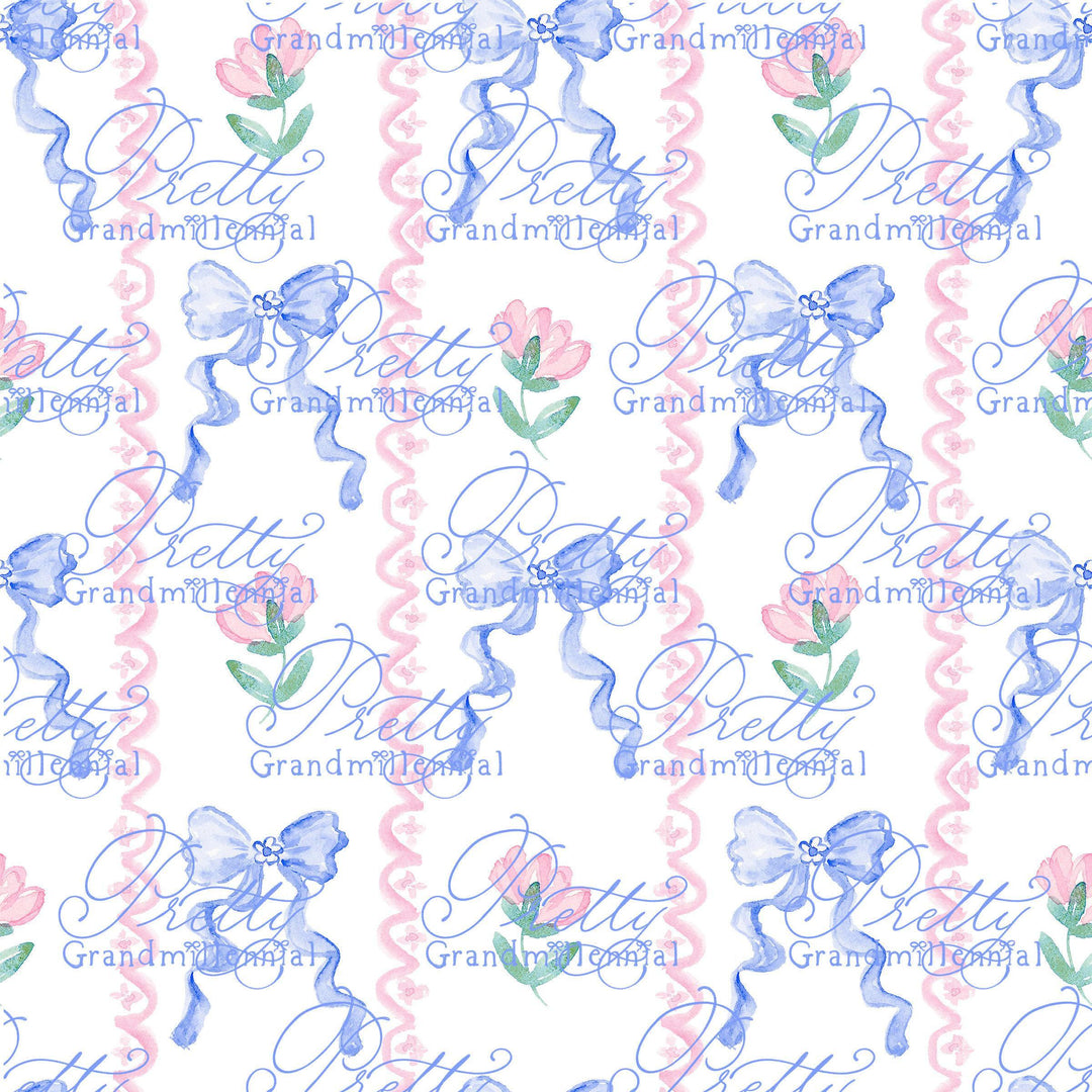 Floral pattern, Grandmillennial clipart, grandmillennial seamless pattern, flowers block seamless pattern, commercial use - PrettyGrandmillennai