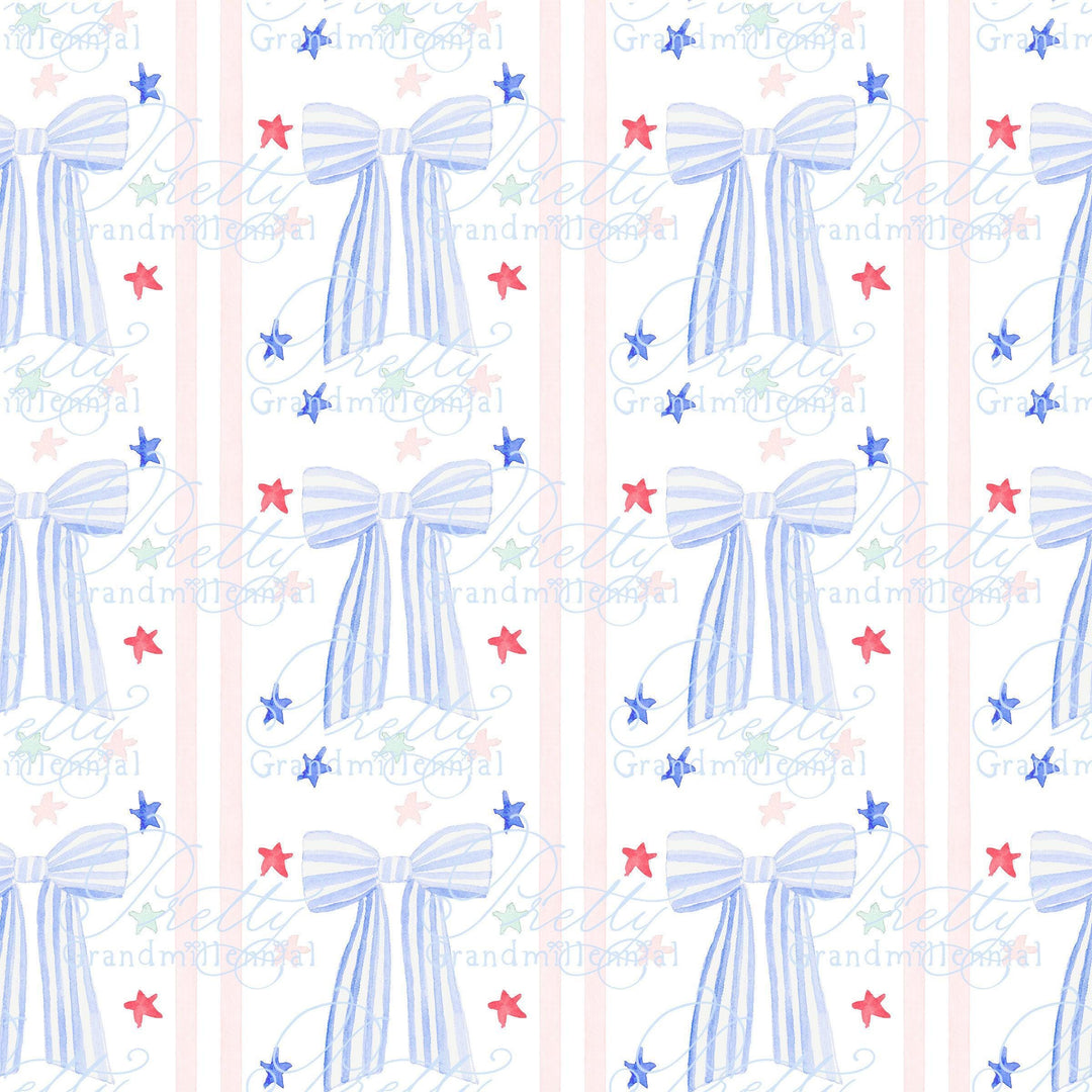 Patriotic pattern, 4th of july pattern, independence day pattern, USA flag patter, watercolor patriotic patter, stars, grandmillennial - PrettyGrandmillennai