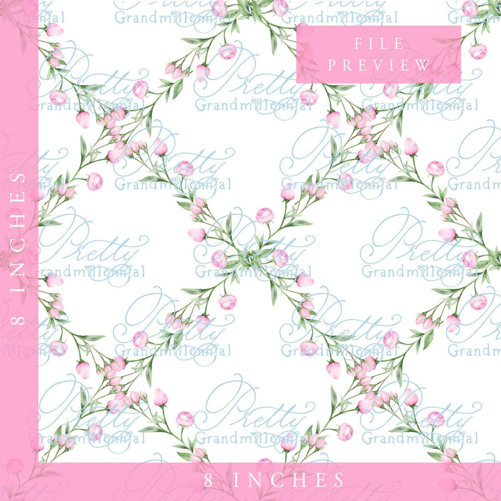 Watercolor Flower Trellis, Roses trellis pattern, seamless pattern, seamless print, commercial use, grandmillennial pattern, pattern trellis - PrettyGrandmillennai