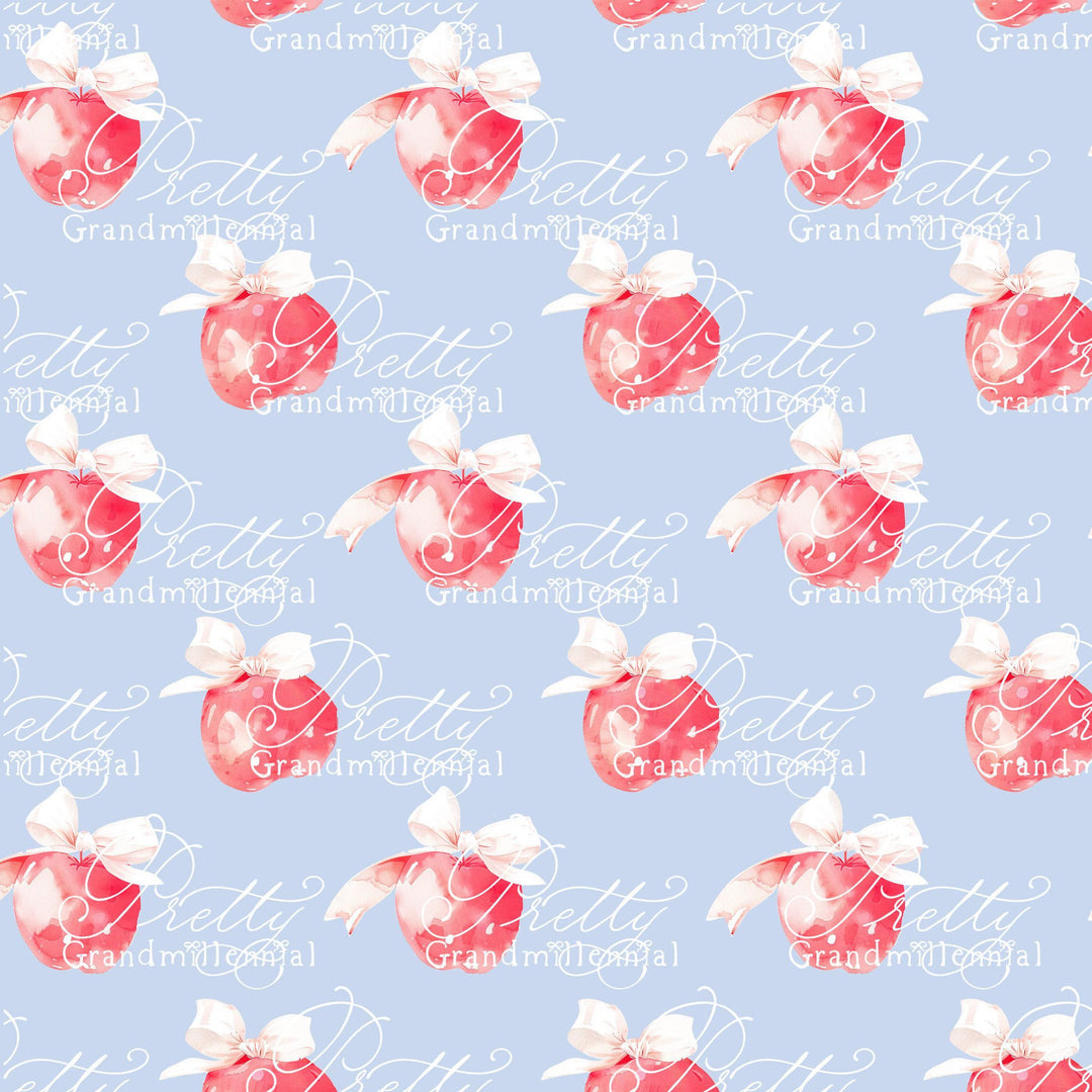 Grandmillennial Back to school pattern, apple print, watercolor school pattern, red apple print, apples pattern, back to school pattern - PrettyGrandmillennai