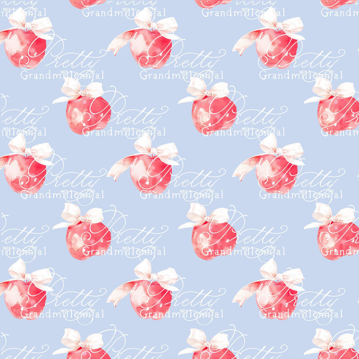 Grandmillennial Back to school pattern, apple print, watercolor school pattern, red apple print, apples pattern, back to school pattern - PrettyGrandmillennai