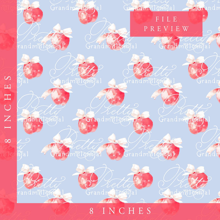 Grandmillennial Back to school pattern, apple print, watercolor school pattern, red apple print, apples pattern, back to school pattern - PrettyGrandmillennai