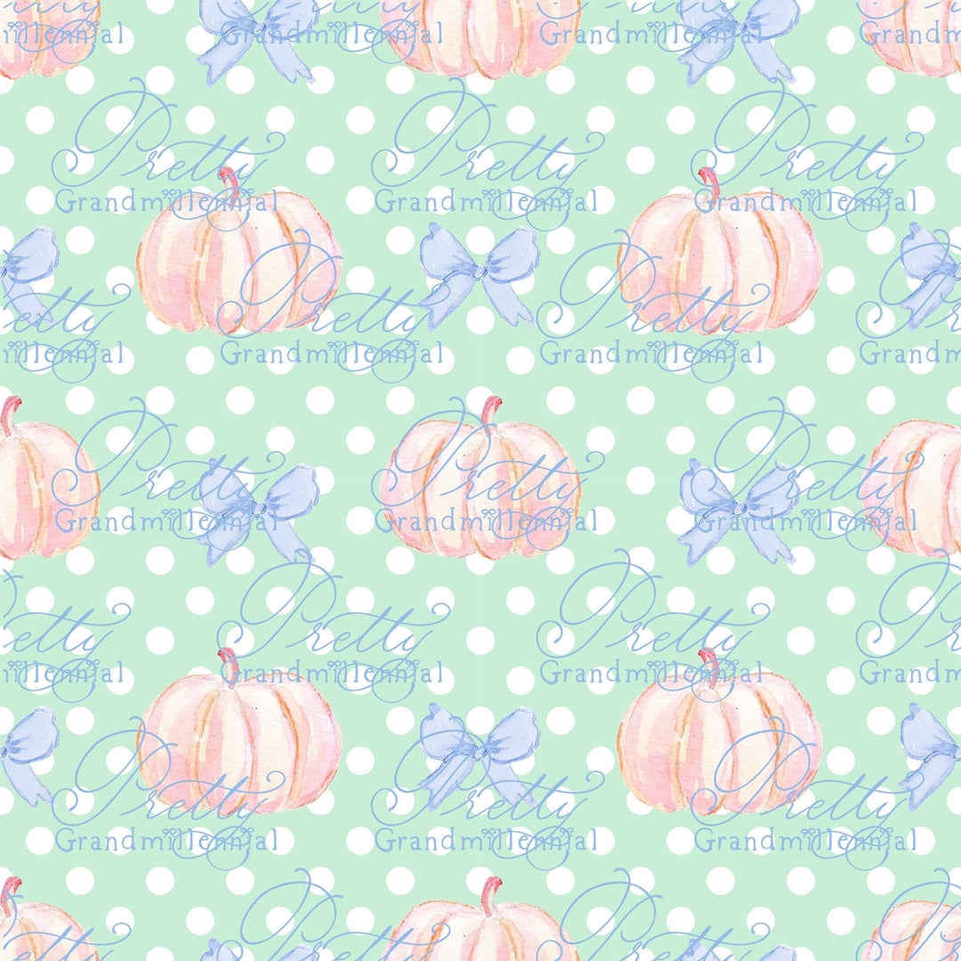 Grandmillennial pumpkin pattern, fall print, polka dot pumpkin pattern, commercial use patterns, fall print, fall pattern, autumn pattern - PrettyGrandmillennai