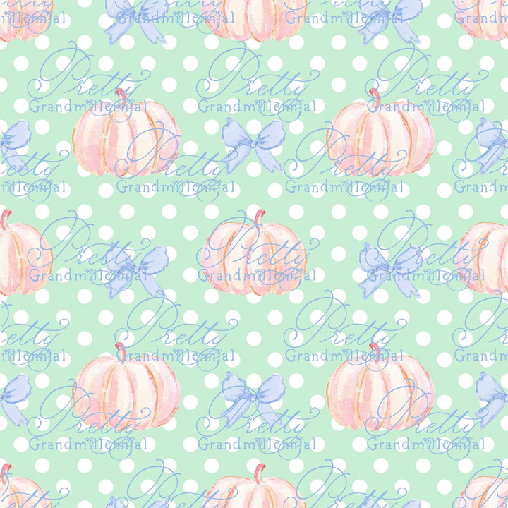 Grandmillennial pumpkin pattern, fall print, polka dot pumpkin pattern, commercial use patterns, fall print, fall pattern, autumn pattern - PrettyGrandmillennai