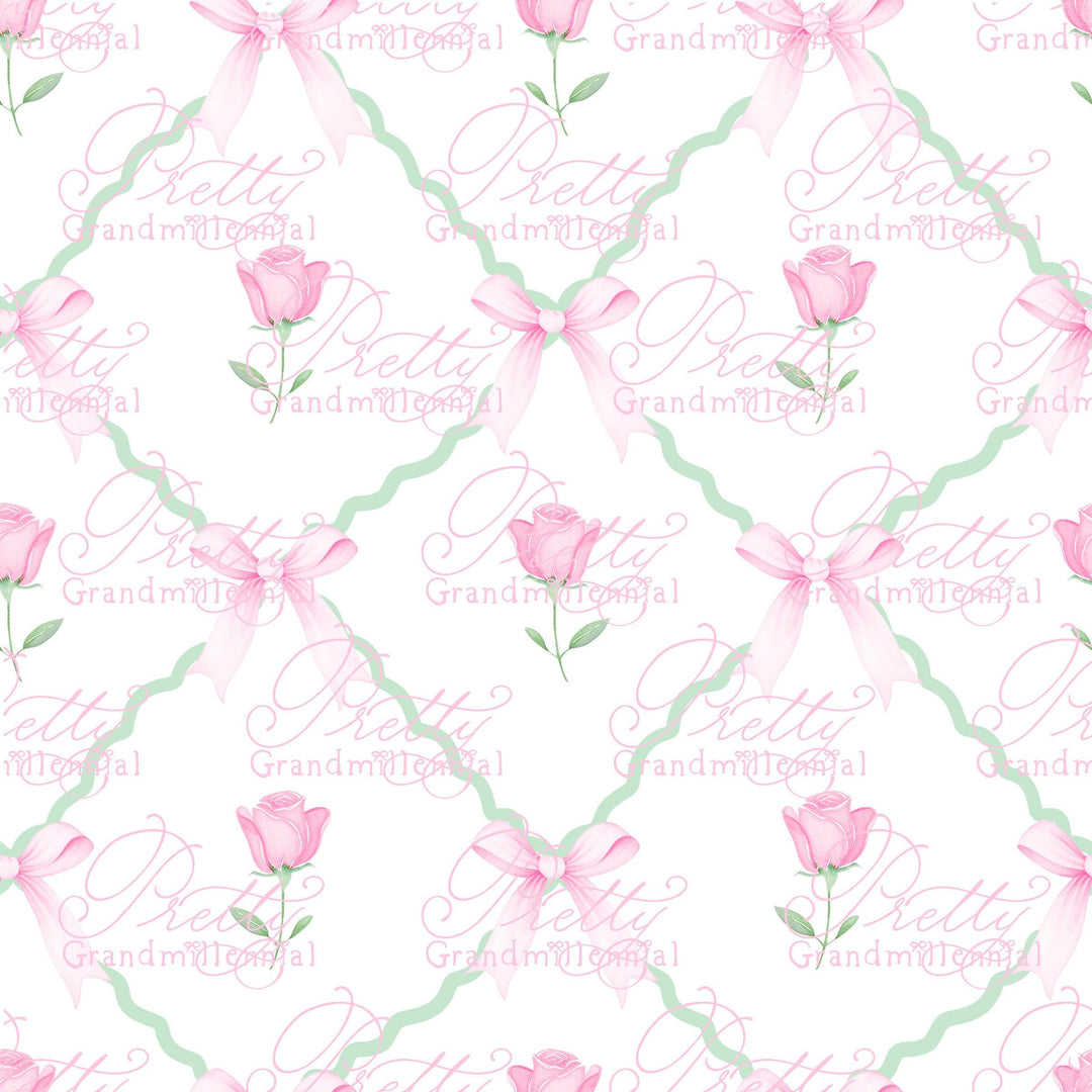 Watercolor Hearts trellis, Valentine's Day, tulip pattern, heart trellis pattern, seamless pattern, commercial use, grandmillennial patter - PrettyGrandmillennai