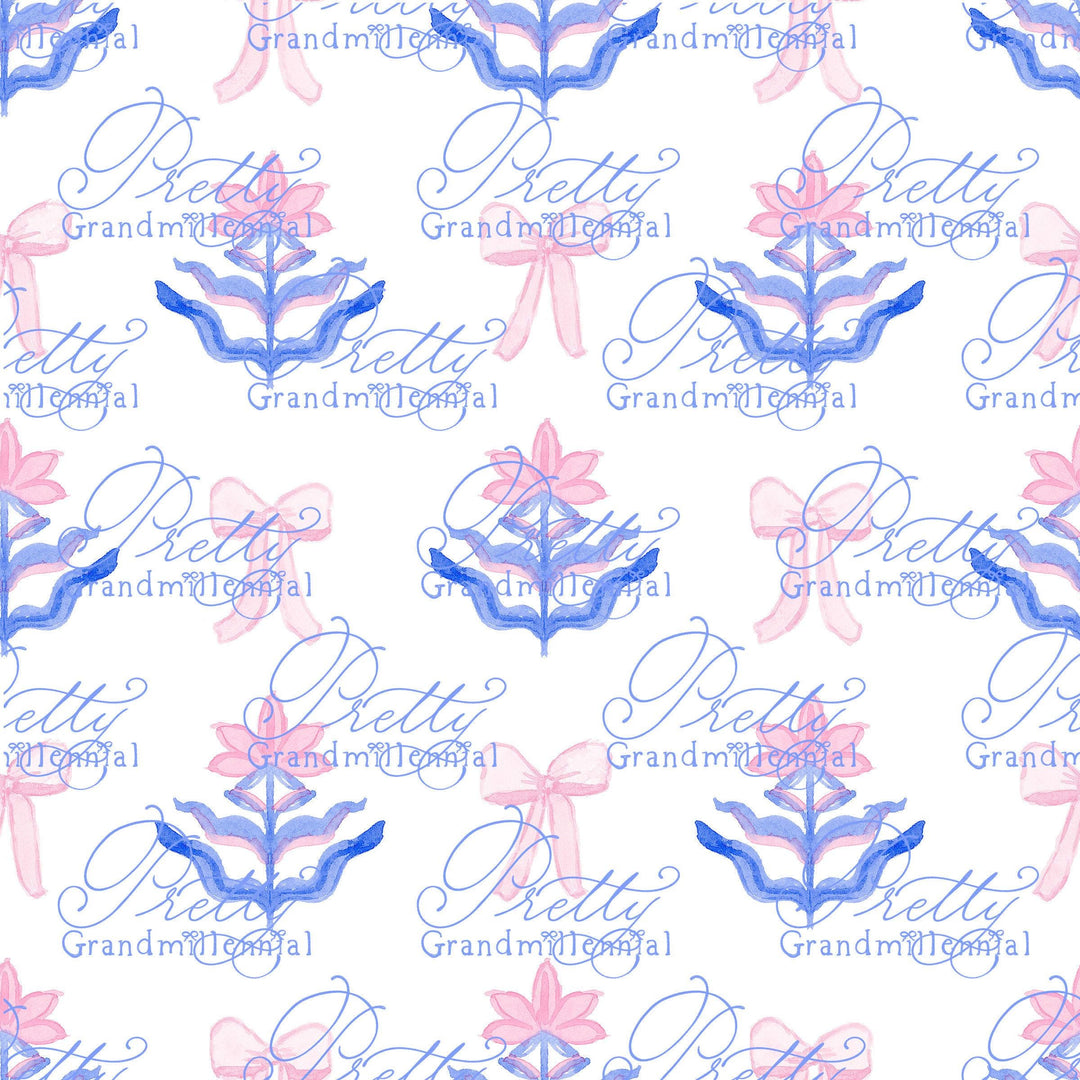 Block Floral pattern, Grandmillennial clipart, grandmillennial seamless pattern, flowers block seamless pattern, commercial use - PrettyGrandmillennai