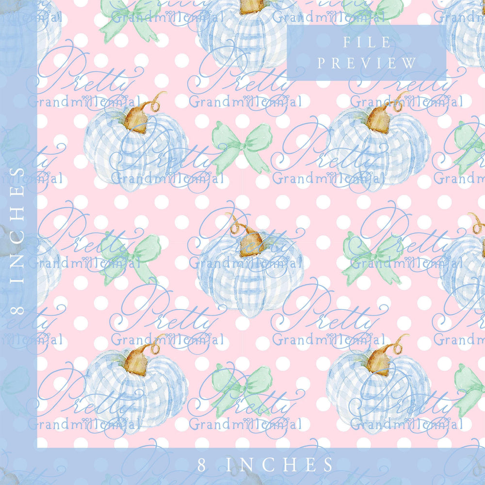 Grandmillennial pumpkin pattern, fall print, polka dot pumpkin pattern, commercial use patterns, fall print, fall pattern, autumn pattern - PrettyGrandmillennai