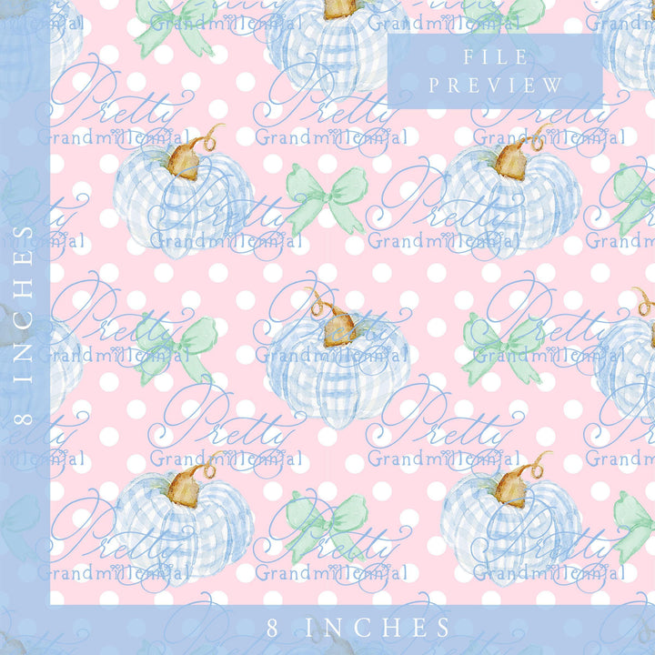 Grandmillennial pumpkin pattern, fall print, polka dot pumpkin pattern, commercial use patterns, fall print, fall pattern, autumn pattern - PrettyGrandmillennai