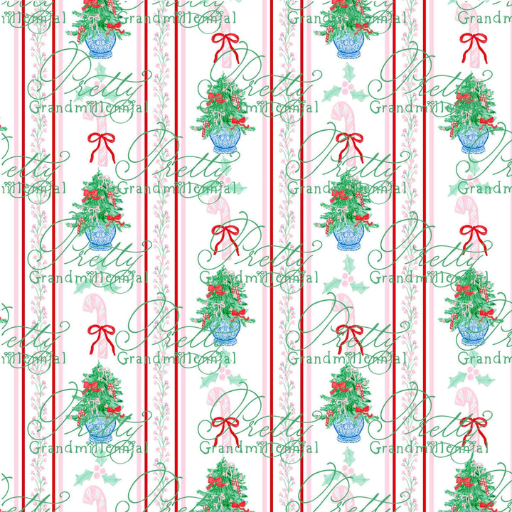 Christmas seamless pattern, preppy pattern, Grandmillennial Christmas pattern, seamless print, print for children&