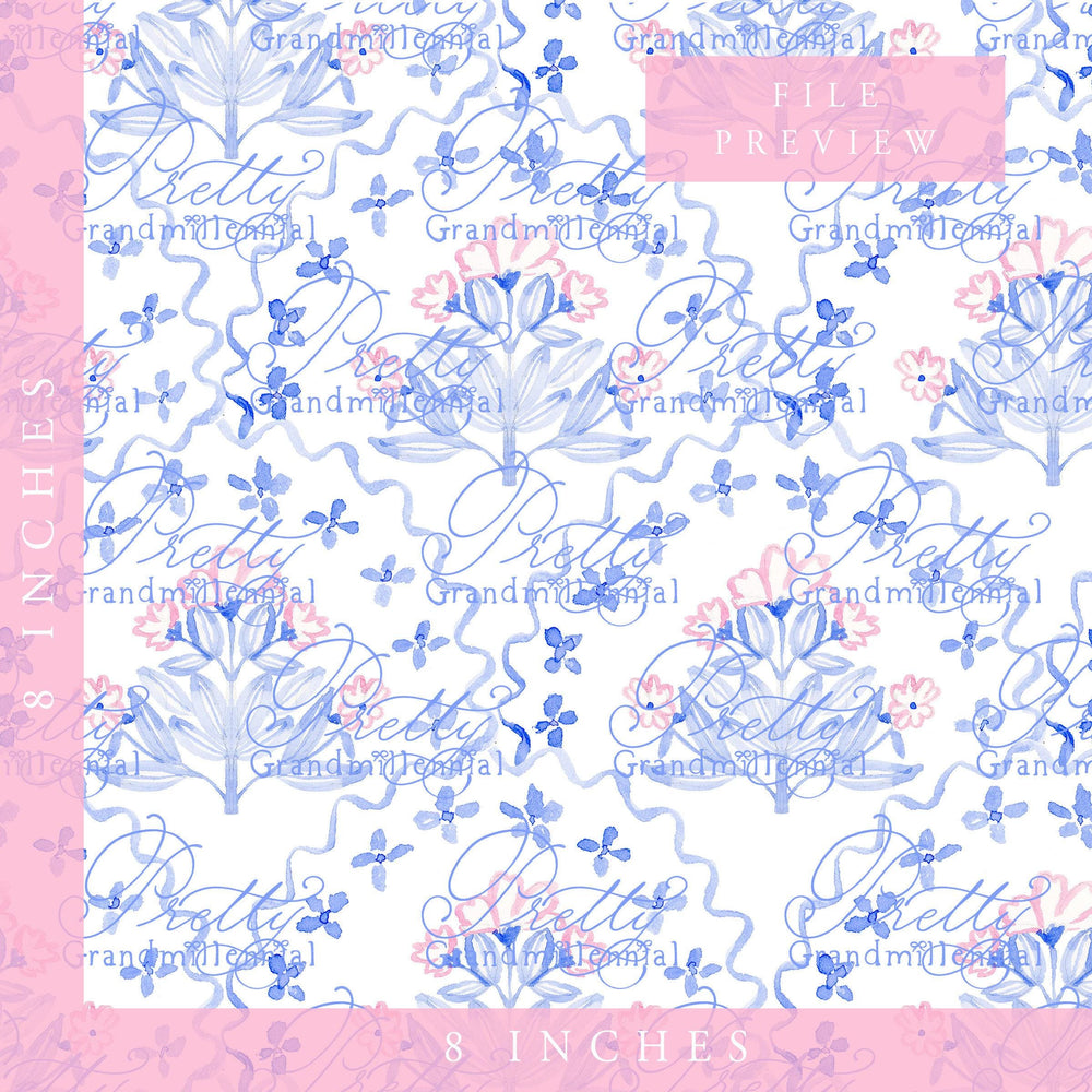 Block Floral pattern, Grandmillennial clipart, grandmillennial seamless pattern, flowers block seamless pattern, commercial use - PrettyGrandmillennai