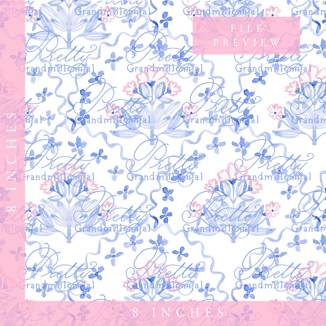 Block Floral pattern, Grandmillennial clipart, grandmillennial seamless pattern, flowers block seamless pattern, commercial use - PrettyGrandmillennai