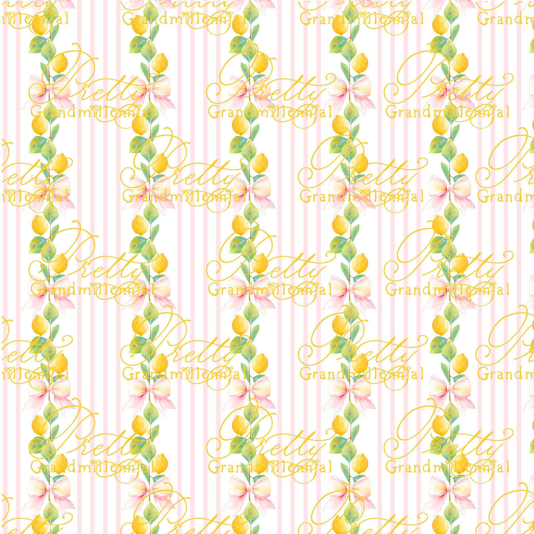 Lemon print, Summer pattern, grandmillennial pattern, pretty grandmillennial, lemon bows print, commercial use, children&