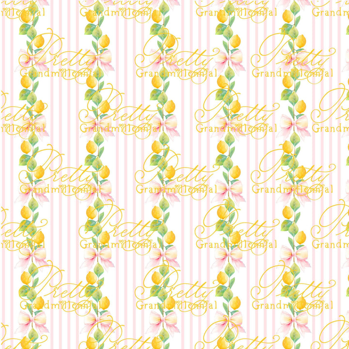 Lemon print, Summer pattern, grandmillennial pattern, pretty grandmillennial, lemon bows print, commercial use, children&