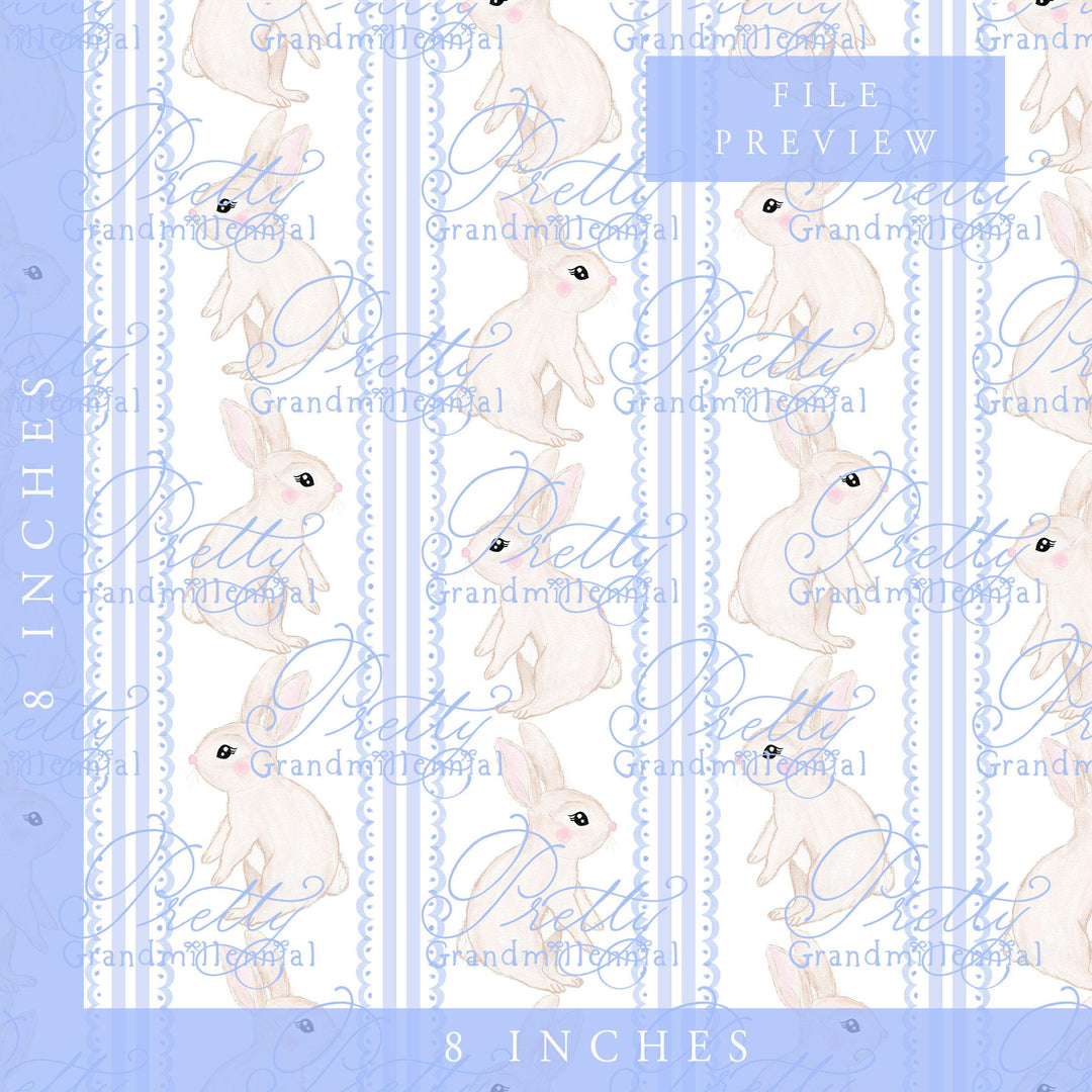 Watercolor easter bunny pattern, easter pattern, bunny seamless pattern, bow pattern, grandmillennial pattern, seamless pattern shop - PrettyGrandmillennai