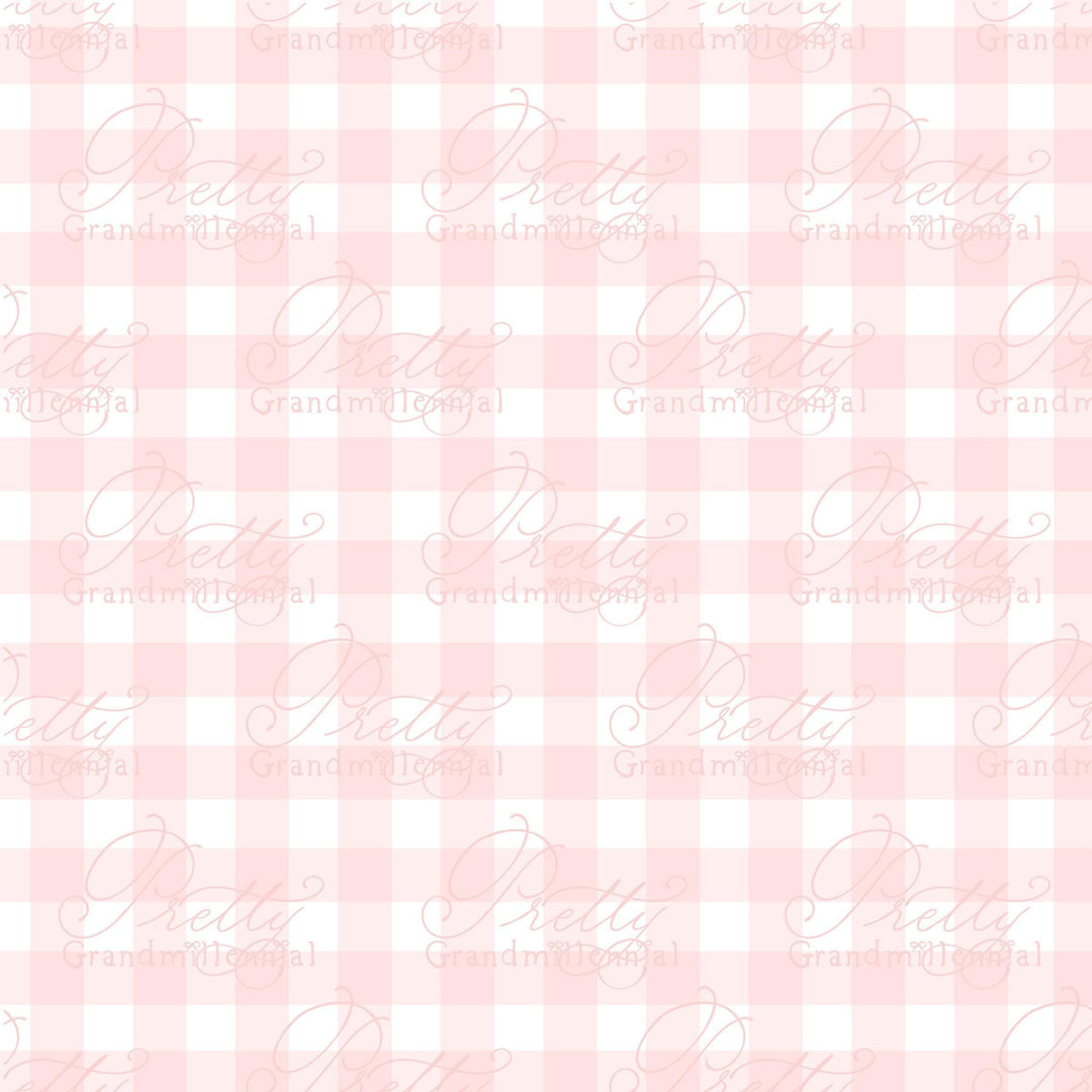 Peach gingham plaid pattern, peach pink gingham pattern, peach checkered print, pink plaid print, preppy pattern, grandmillennial patterns - PrettyGrandmillennai