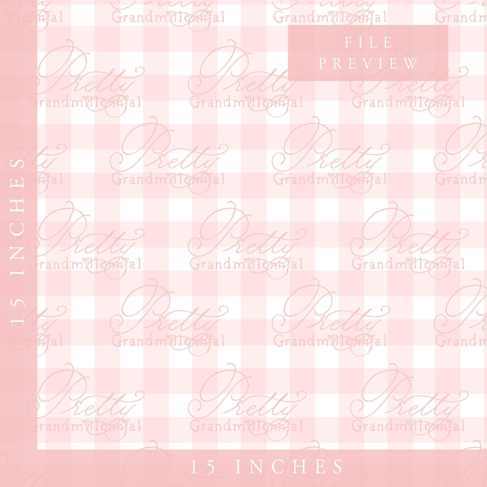 Peach gingham plaid pattern, peach pink gingham pattern, peach checkered print, pink plaid print, preppy pattern, grandmillennial patterns - PrettyGrandmillennai