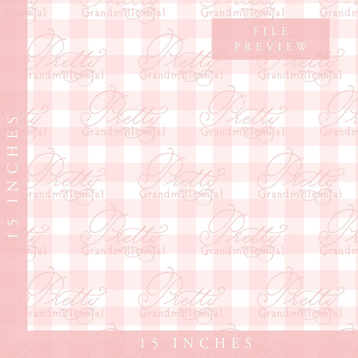 Peach gingham plaid pattern, peach pink gingham pattern, peach checkered print, pink plaid print, preppy pattern, grandmillennial patterns - PrettyGrandmillennai